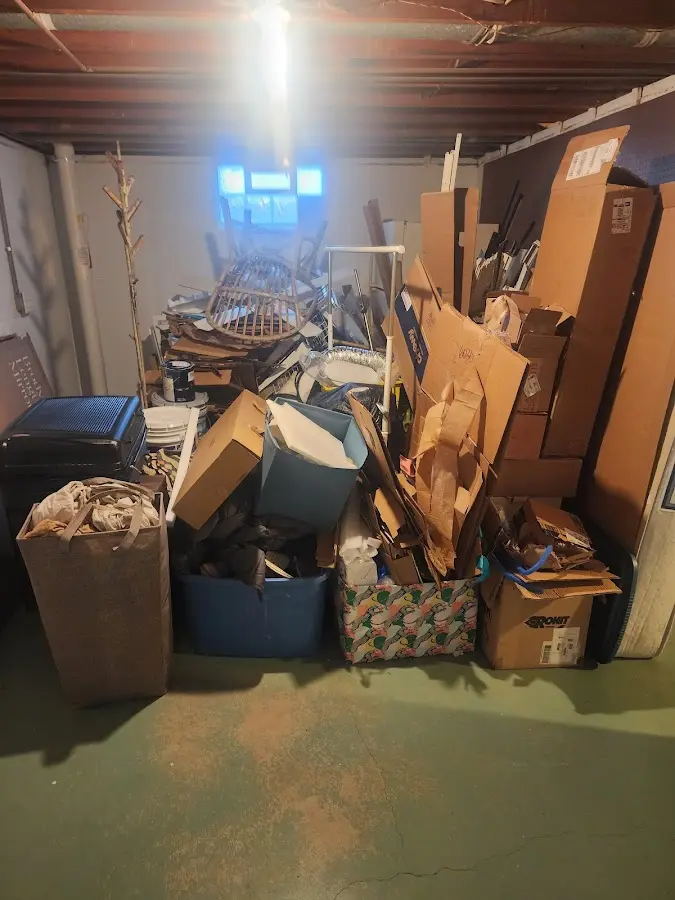 Roll-off dumpster container at job site for 15 Yard Dumpster Rental in Richland Center